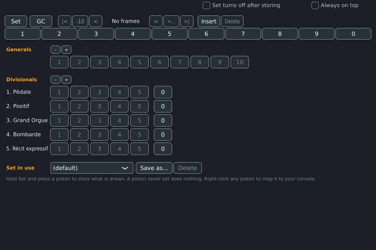 Combinations window